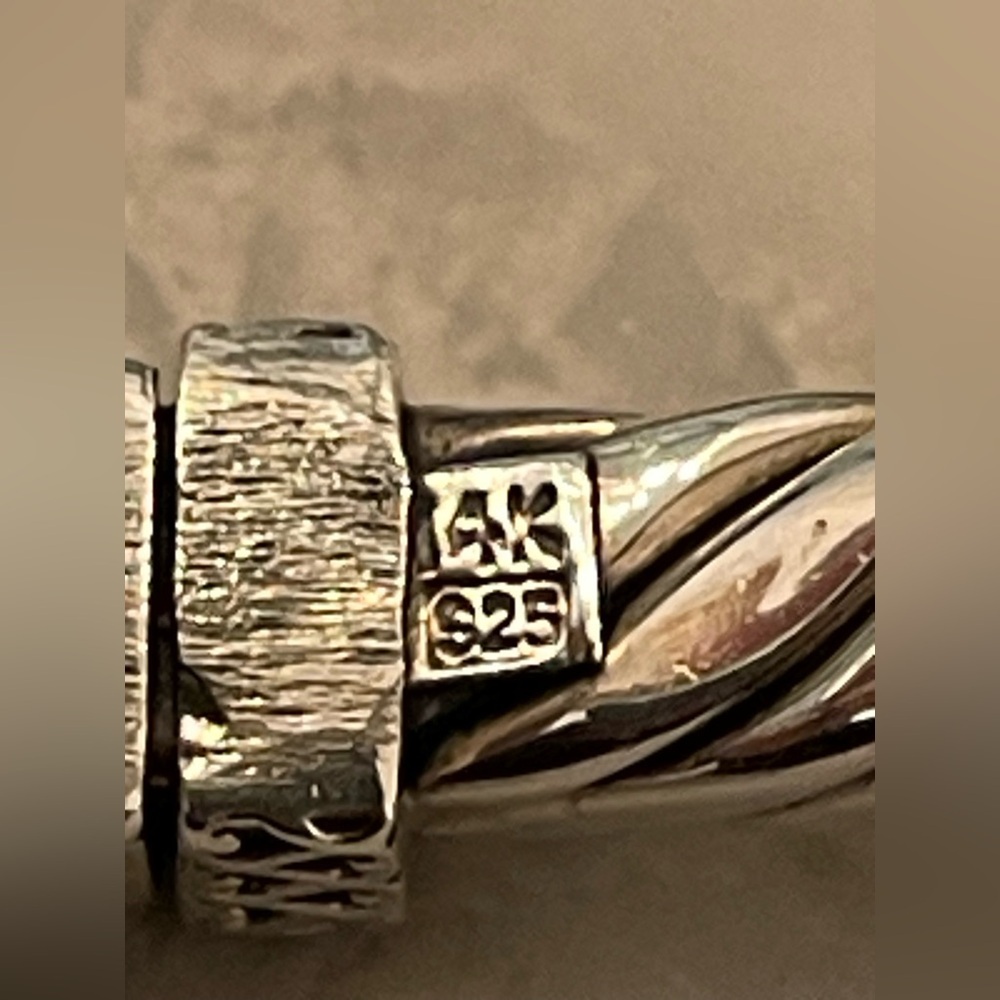 Silpada Rare Sterling Silver & 14k Yellow Gold Bangle Bracelet - Picture 4 of 10
